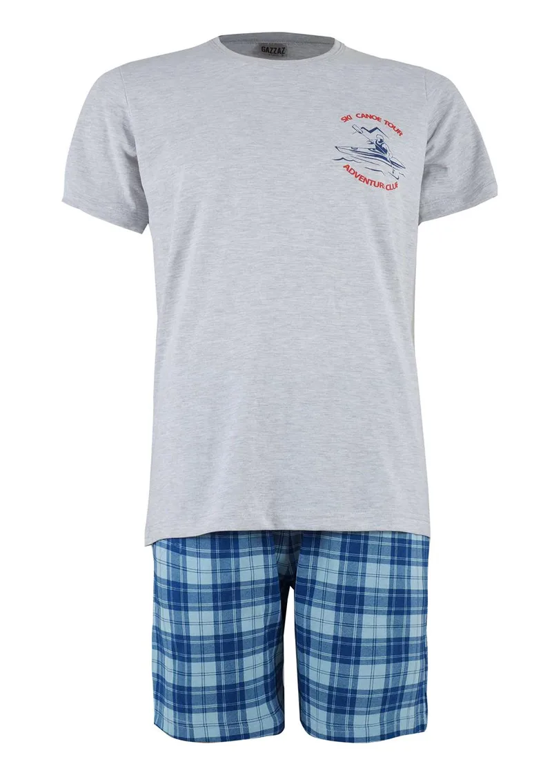 Ανδρική πυζάμα καρό print. Comfortable Style ΓΚΡΙ