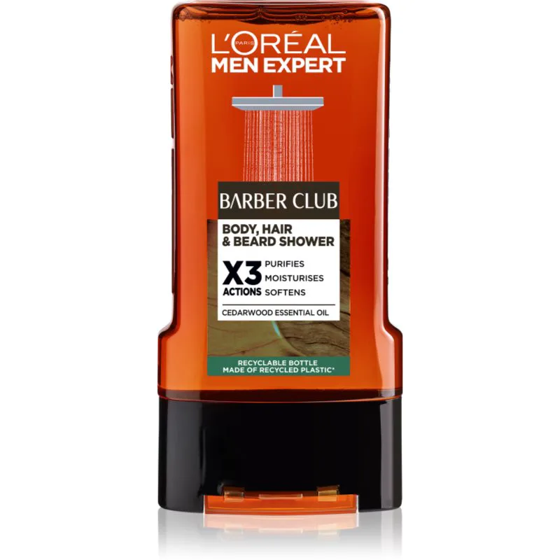 L’Oréal Paris Men Expert Barber Club τζελ για ντους για άντρες για τα μαλλιά, τα γένια και το σώμα 300 ml