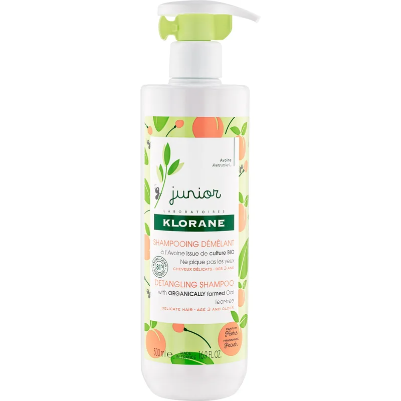 Klorane Oat Junior Detangling Shampoo Peach Παιδικό Σαμπουάν με Άρωμα Ροδάκινο 500ml