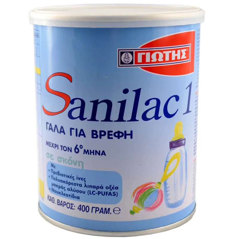 Sanilac 1 Infant Milk Γάλα σε Σκόνη για Βρέφη 1ης Ηλικίας Μέχρι τον 6ο Μήνα 400g