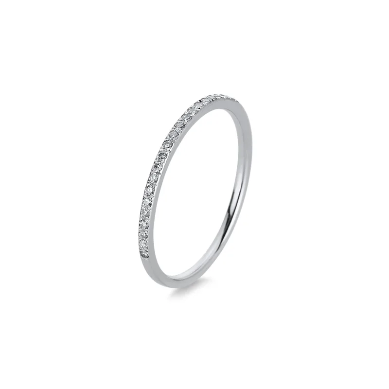 Diamond Group Μισόβερο Δαχτυλίδι με Διαμάντια Brilliant από Λευκό Χρυσό 18 Καρατίων DDX425