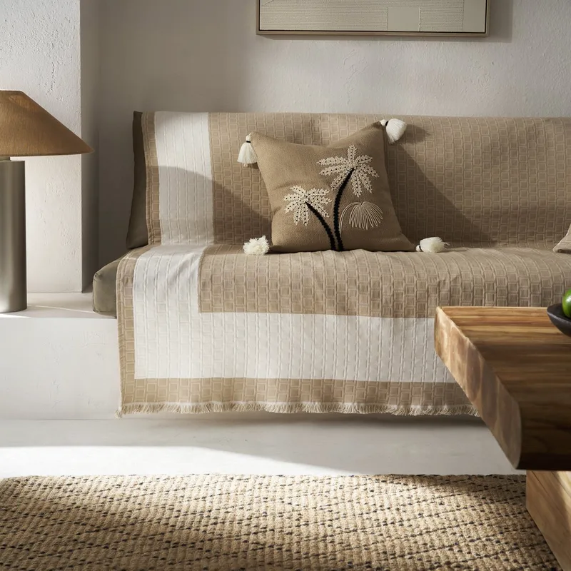 Ριχτάρι Καναπέ Τετραθέσιου (180x350) Gofis Home Solenne Almond Μπεζ 591/06