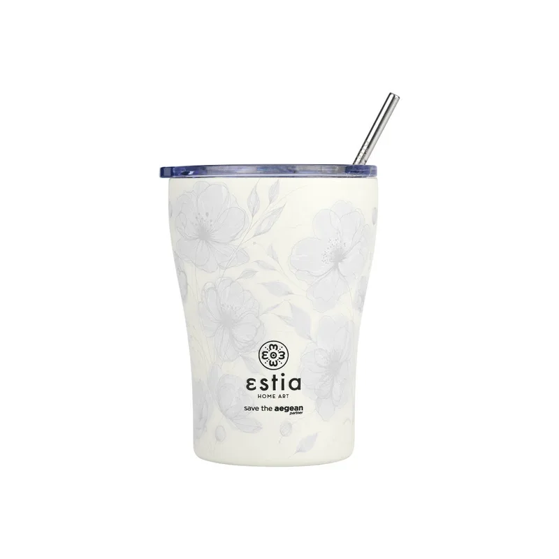 Θερμός-Ποτήρι Ανοξείδωτο Coffee Mug Terra Serenity Save The Aegean Estia 350ml-9x13εκ. 01-23034 (Υλικό: Ανοξείδωτο) - estia - 01-23034