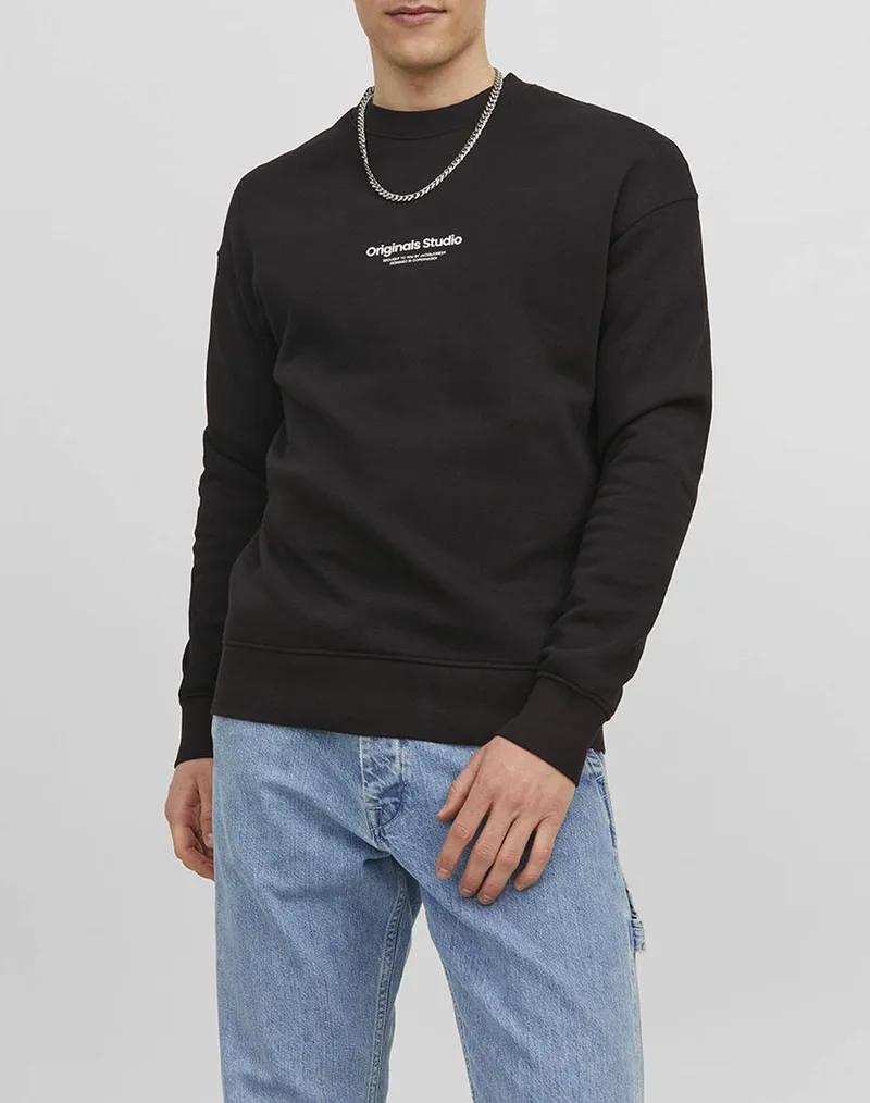 JACK&JONES JORVESTERBRO SWEAT CREW NECK NOOS 12241694-BLACK Black