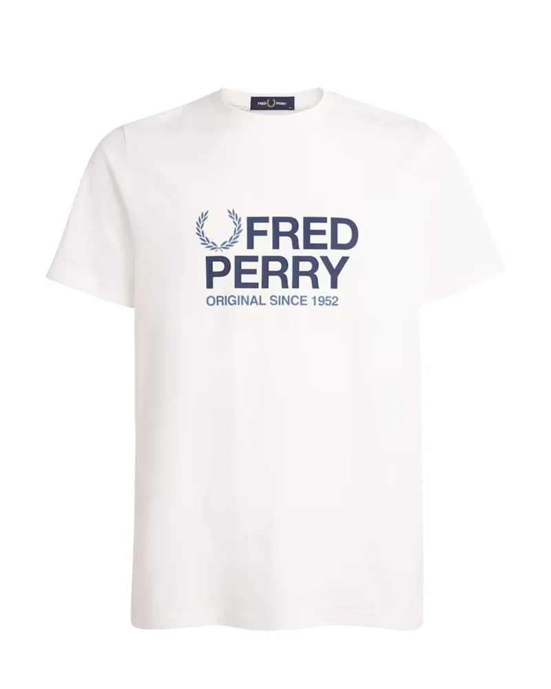 Fred Perry Ανδρική Μπλούζα Τ-Shirt Original Graphic M2406-129 Λευκό