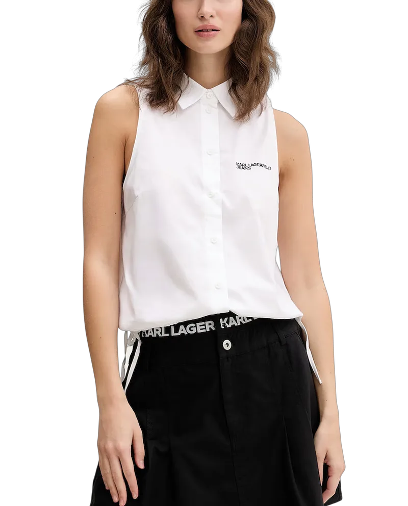 Γυναικείο Αμάνικο Πουκάμισο Λευκό Karl Lagerfeld Jeans B2W11020-100 WHITE