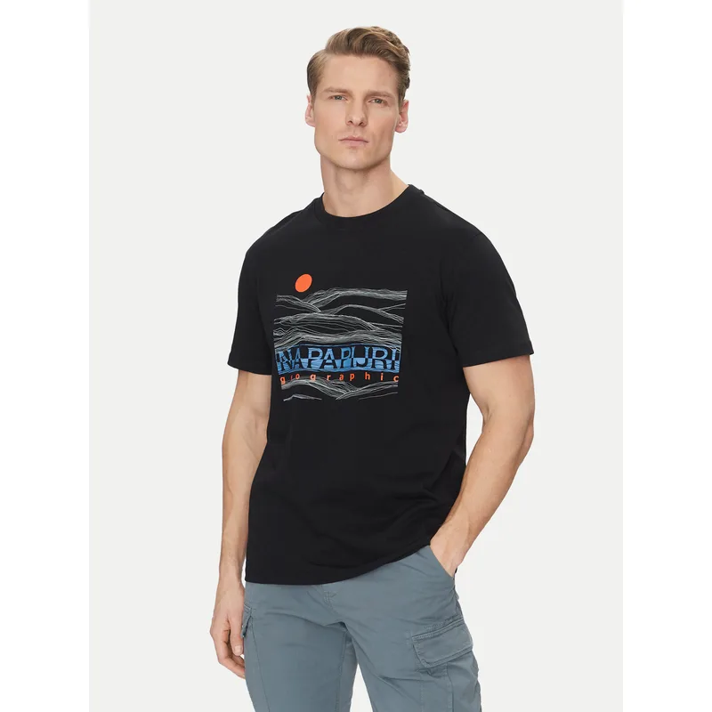 Napapijri T-Shirt S-Buti NP0A4INM Μαύρο Regular Fit
