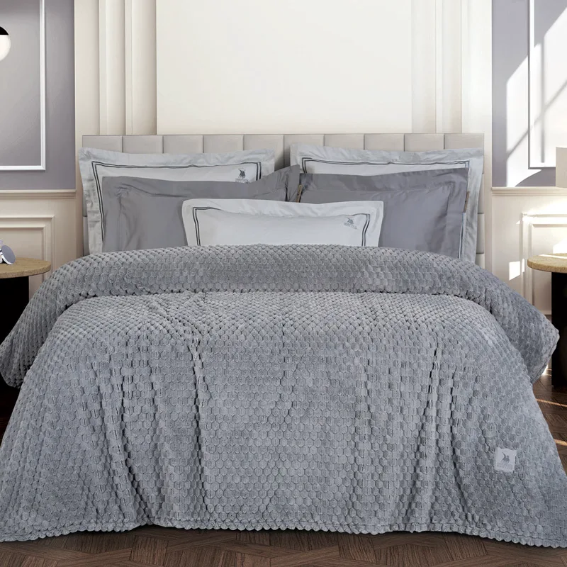 Κουβέρτα Fleece Μονή 160x220 Greenwich Polo Essential 3476 Grey 160x220
