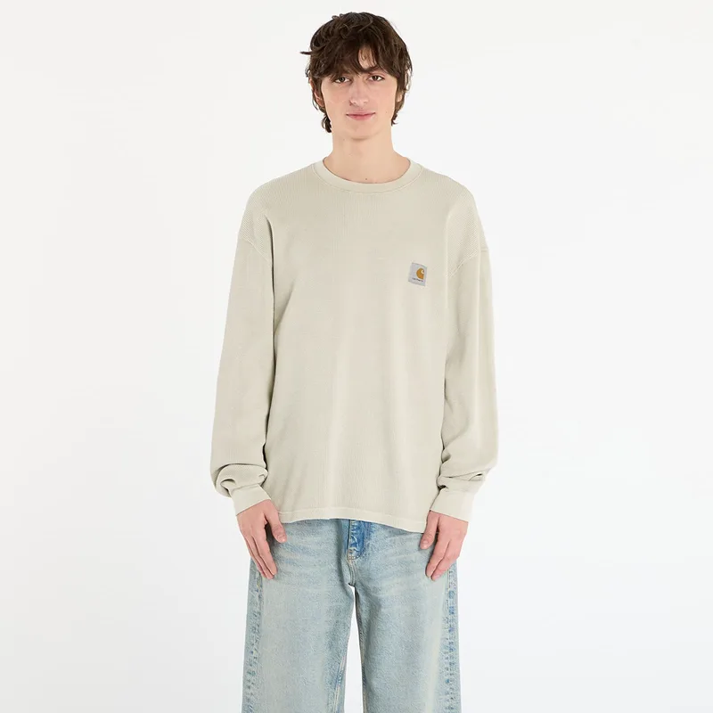 T-shirt Carhartt WIP L/S Vista Waffle T-Shirt Fleur De Sel Garment Dyed L