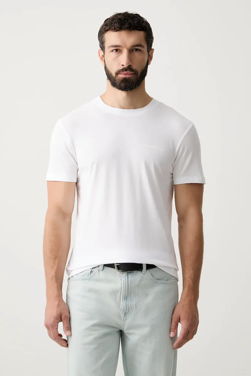 Karl Lagerfeld basic t-shirt ανδρικό βαμβακερό με ελαστάν 2-pack