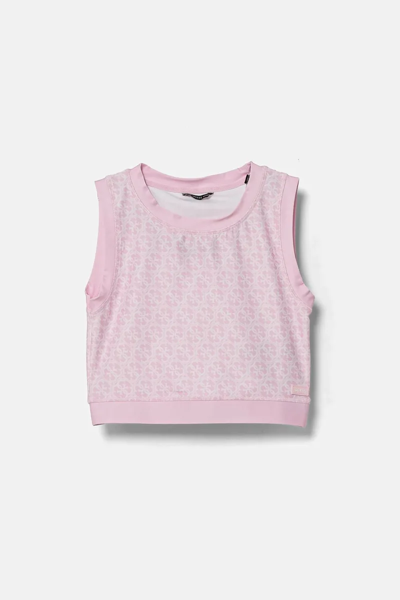 Guess παιδικό τοπ με all-over logo print "Active" - J5RI43MC01P Ροζ