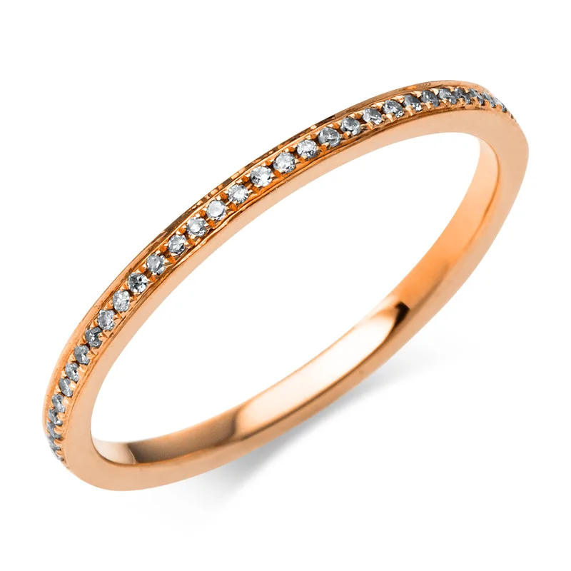 Diamond Group Oλόβερο Δαχτυλίδι με Διαμάντια Brilliant από Ροζ Χρυσό 18 Καρατίων DDX344
