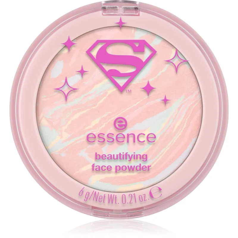 essence Superman συμπαγής πούδρα για λαμπρή επιδερμίδα 6 γρ