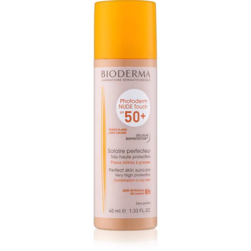 Bioderma Photoderm Nude Touch προστατευτικό τονισμένο υγρό για μικτή εως λιπαρή επιδερμίδα SPF 50+ απόχρωση Light Colour 40 ml