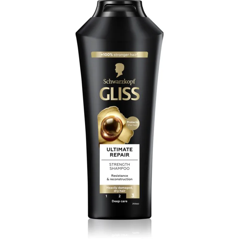 Schwarzkopf Gliss Ultimate Repair δυναμωτικό σαμπουάν για ξηρά και κατεστραμμένα μαλλιά 400 ml