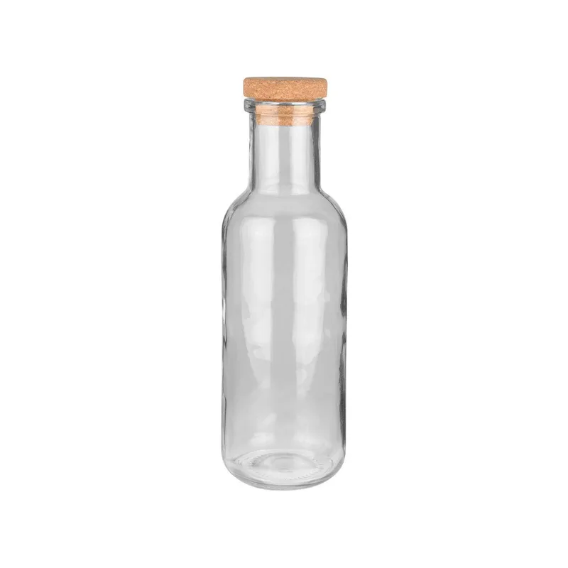 Estia Μπουκάλι Γυάλινο 1000Ml Με Καπάκι Φελλού Γκρι