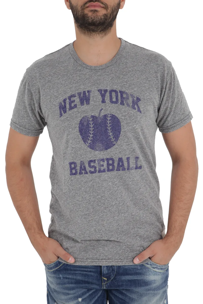 Μπλούζα Κοντομάνικη Retro Brand New York Baseball RB120RTCO7B-grey Ανδρικό