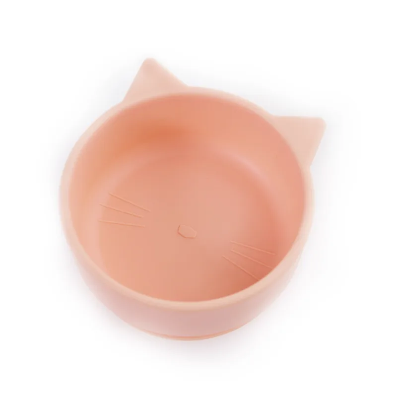 Μπωλ Σιλικόνης Με Βεντούζα Γατούλα Honey Peach 12x11,5x5,7εκ.-350ml babywise SLW024 (Υλικό: Σιλικόνη, Χρώμα: Ροδακινί) - babywise - SLW024