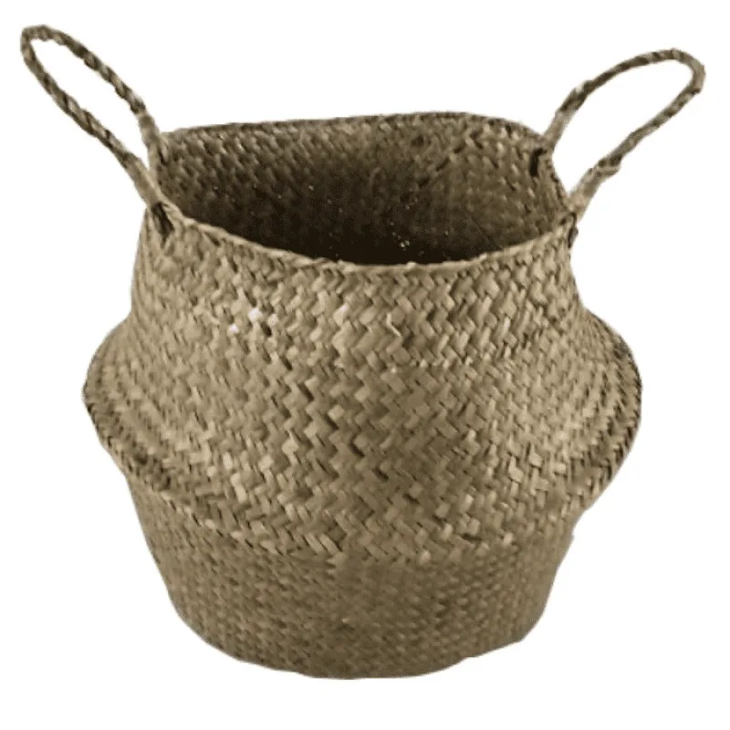 Διακοσμητικό Καλάθι Ψάθινο φυσικό 32x28x32εκ