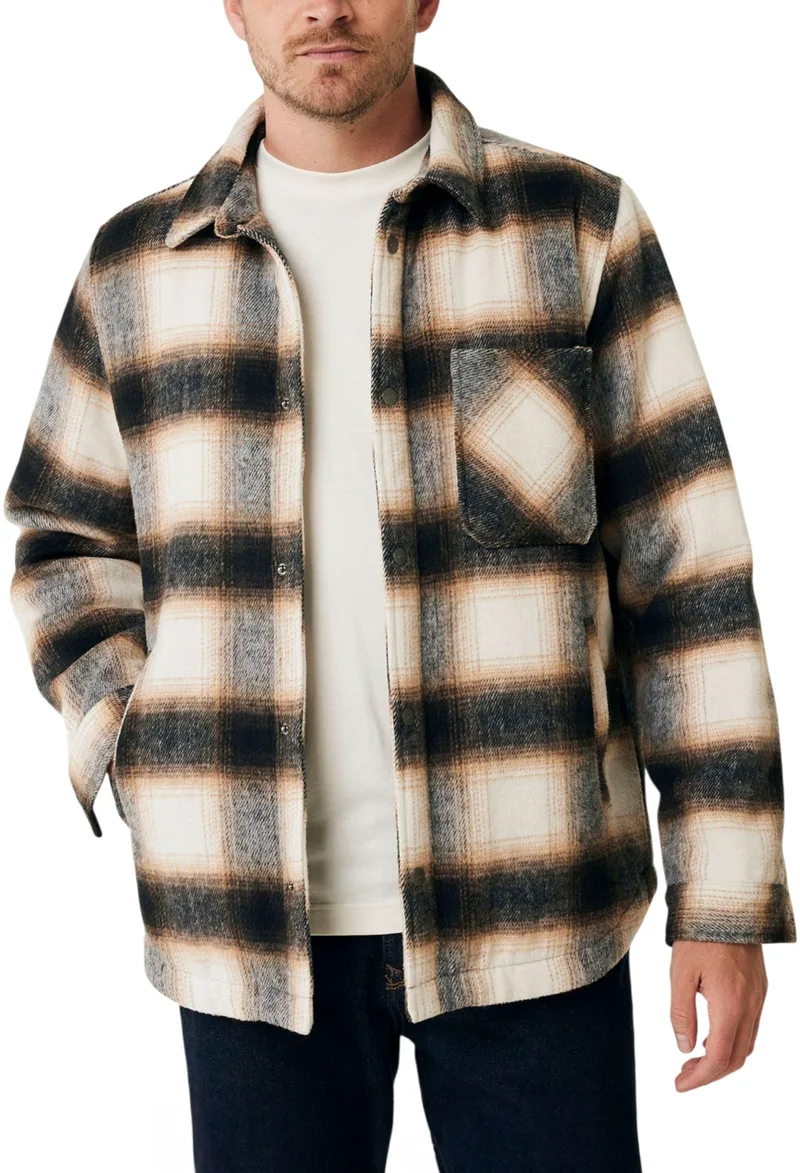 Πουκάμισο Μακρυμάνικο Mexx Padded Checked Shirt Jacket MF006400243M-OFF WHITE Ανδρικό