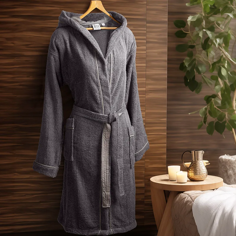 Μπουρνούζι Με Κουκούλα Beauty Home 3428 Anthracite - MEDIUM