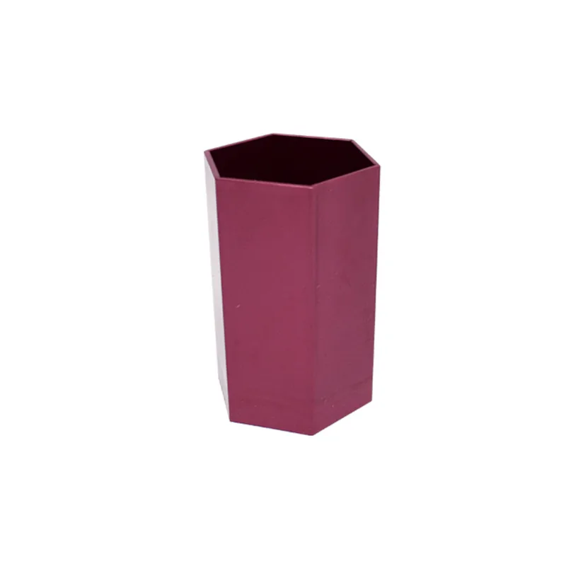 Metron Μολυβοθήκη Πλαστική Πολύγωνη 7x11cm Μεταλλικό Βυσσινί 094060