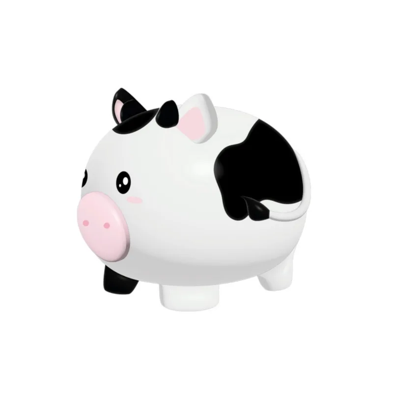 Κουμπαράς Cow Πλαστικός i-Total 18x15x16cm Λευκός