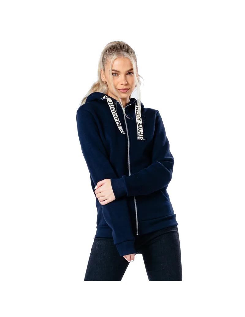 Just Hype HYPWOMHOOD003 Γυναικεία Ζακέτα Φούτερ με Κουκούλα Navy Μπλε