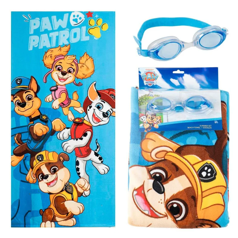 Paw Patrol Ready Παιδικό Σετ Πετσέτα 70x140cm και Γυαλάκια Κολύμβησης