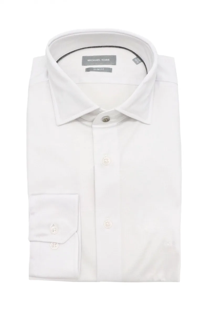 MICHAEL KORS ΠΟΥΚΑΜΙΣΟ PERFORMANCE SLIM FIT ΛΕΥΚΟ