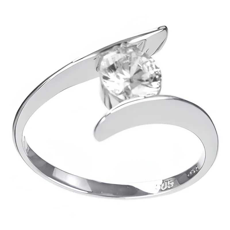 Δακτυλίδι Γυναικείο Λευκόχρυσο κ14 με zircon Gatsa Ν54 1685