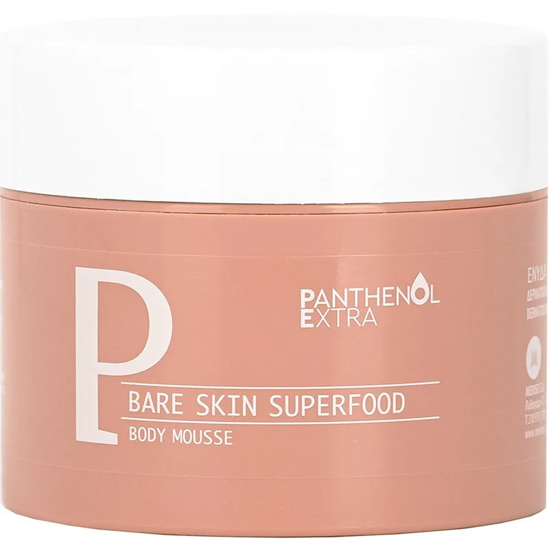Panthenol Extra Bare Skin Superfood Body Mousse Ενυδατικό Mousse Σώματος με Μείγμα Υπερτροφών για Θρέψη & Ενυδάτωση της Επιδερμίδας 230ml