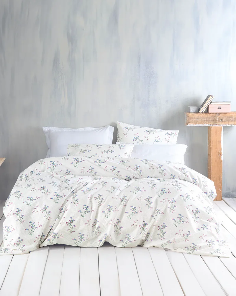 Σετ παπλωματοθήκη Υ/Δ (225Χ250) BOUQUET ECRU, RYTHMOS HOME