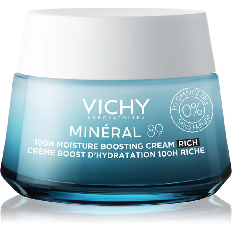 Vichy Minéral 89 πλούσια ενυδατική κρέμα χωρίς άρωμα 50 ml