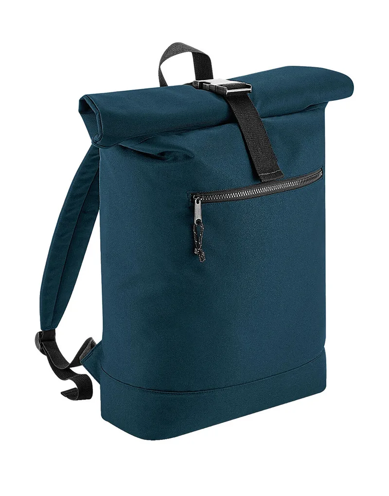 Recycled Roll-Top Backpack Bag Base BG286 Petrol
