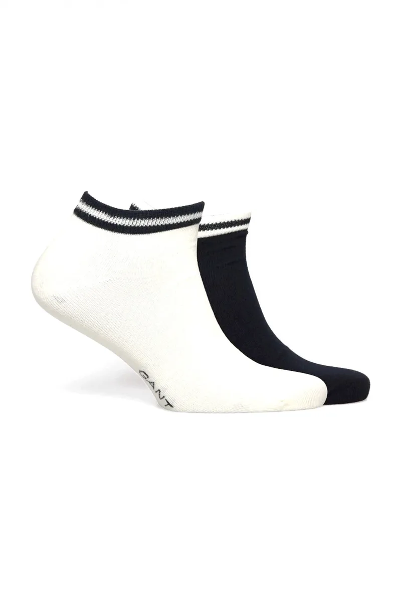 GANT ΚΑΛΤΣΕΣ 2-PACK ANKLE SHOCKS ΜΠΛΕ-ΕΚΡΟΥ
