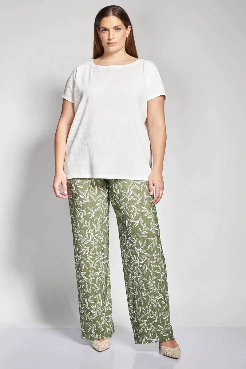 Parabita γυναικεία παντελόνα με floral print - 012610200106 Χακί