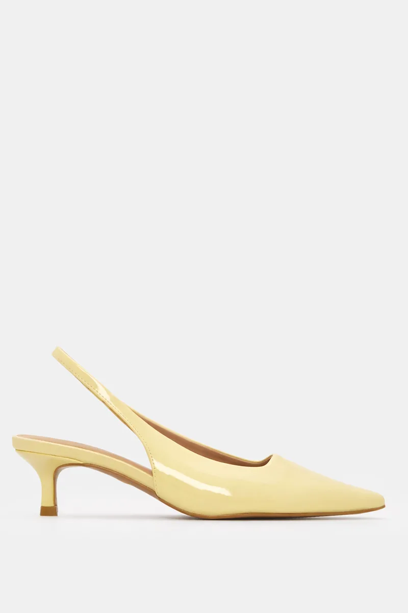 Γόβες Slingback Μυτερές - Κίτρινο