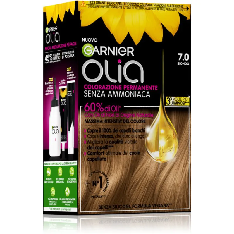 Garnier Olia μόνιμη βαφή μαλλιών απόχρωση 7.0 Biondo 1 τμχ