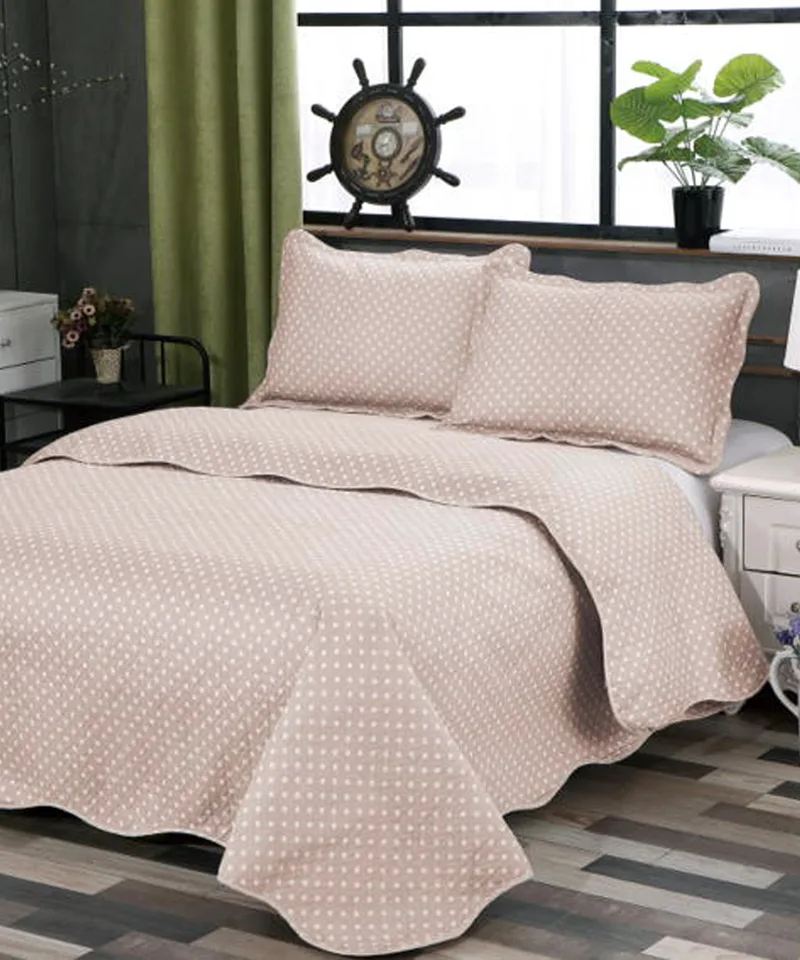Σετ κουβερλί Υ/Δ (220Χ240) DOT BEIGE, SILK FASHION