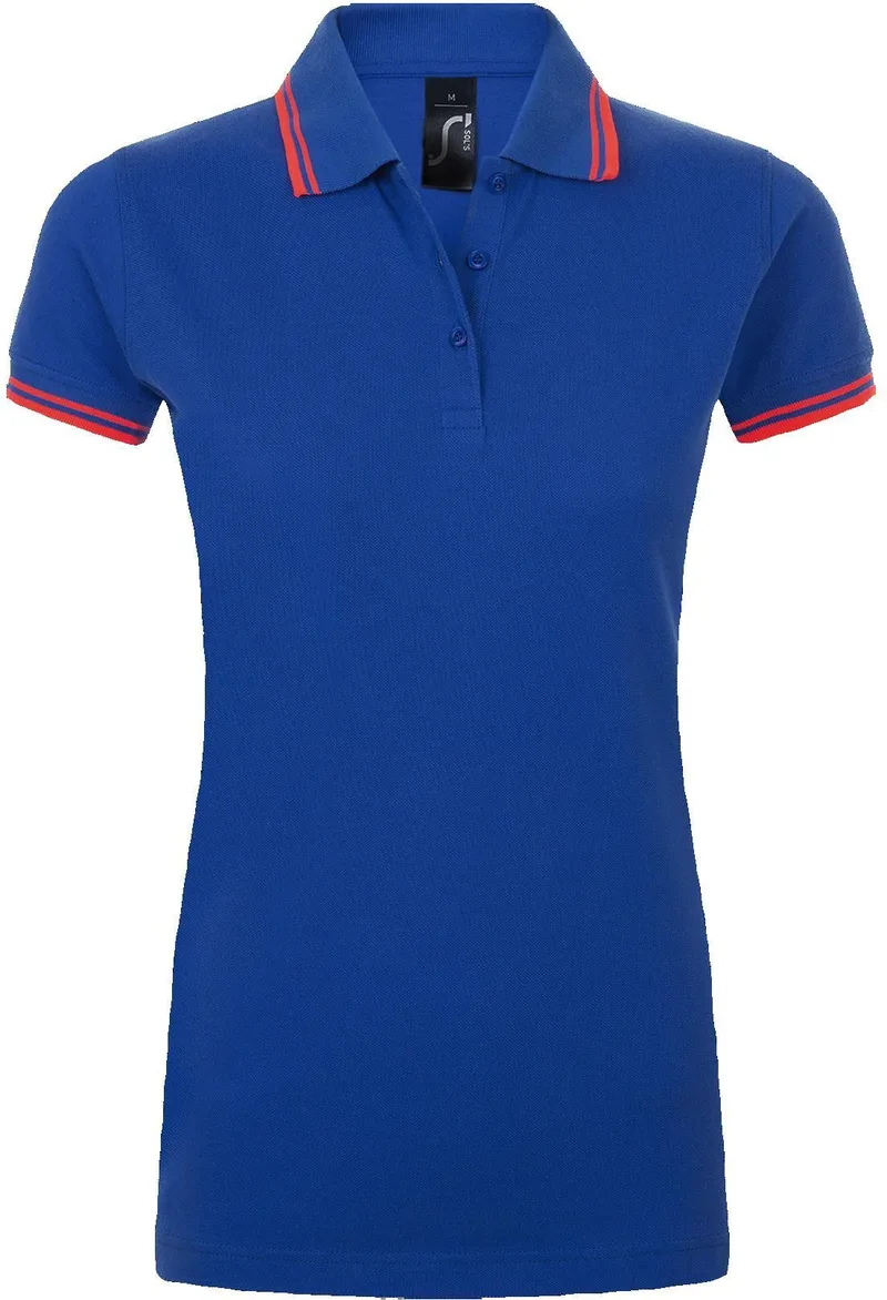 Γυναικείο πόλο πικέ Pasadena Women SOLS 00578 Royal Blue/Neon Coral