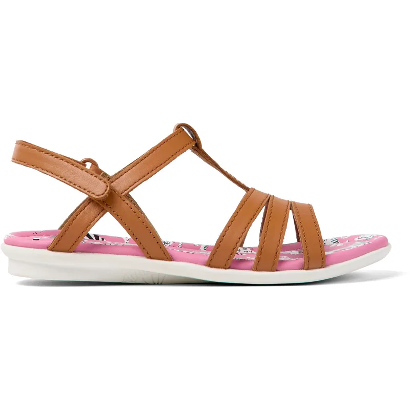 CAMPER Twins - Πέδιλα Για Κορίτσια - Καφέ, Μέγεθος 33, Smooth leather