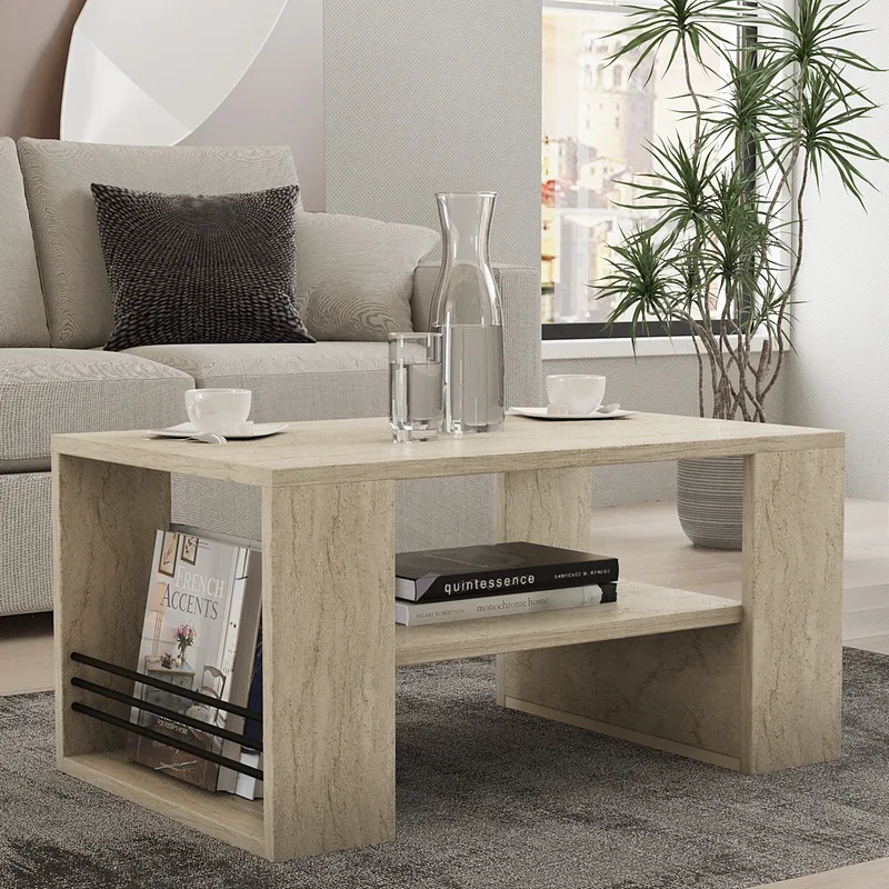 Τραπέζι Σαλονιού Iris - Travertine 495Sse2113 (80x40x50)