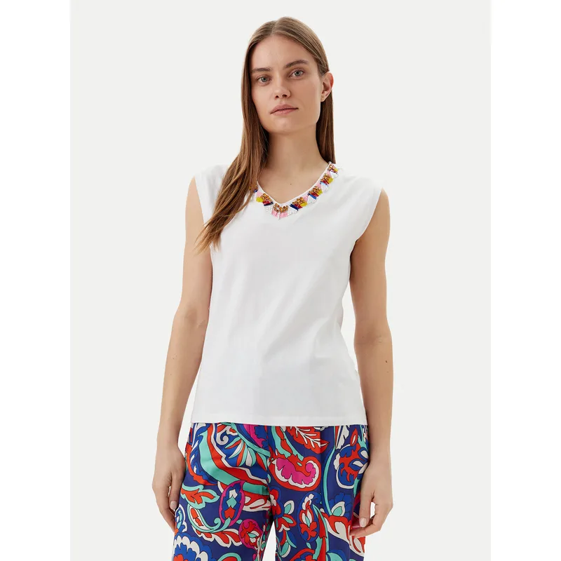 LOLA CASADEMUNT Τοπ MS2515021 Λευκό Regular Fit