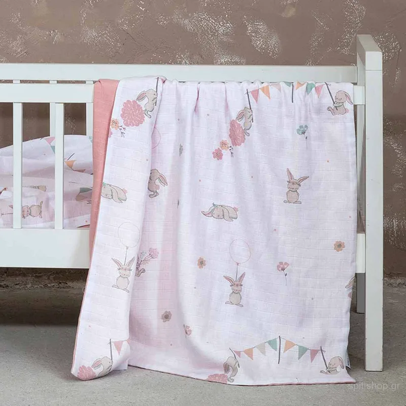 Κουβέρτα Μουσελίνα Κούνιας (100x140) Nima Baby Bunny Love