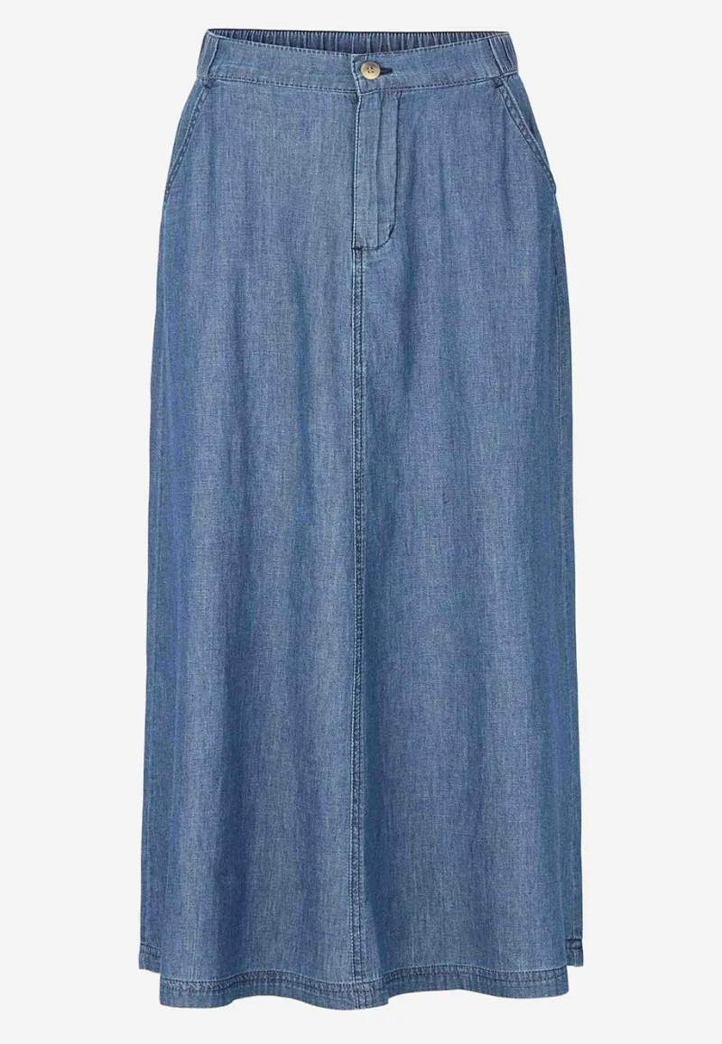 Maxi φούστα σε denim light blue χρώμα