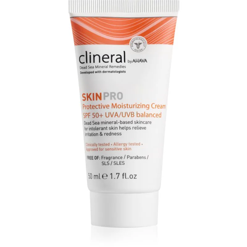 AHAVA Clineral SKINPRO ενυδατική και προστατευτική κρέμα για ευαίσθητη και δυσανεκτική επιδερμίδα SPF 50 50 ml