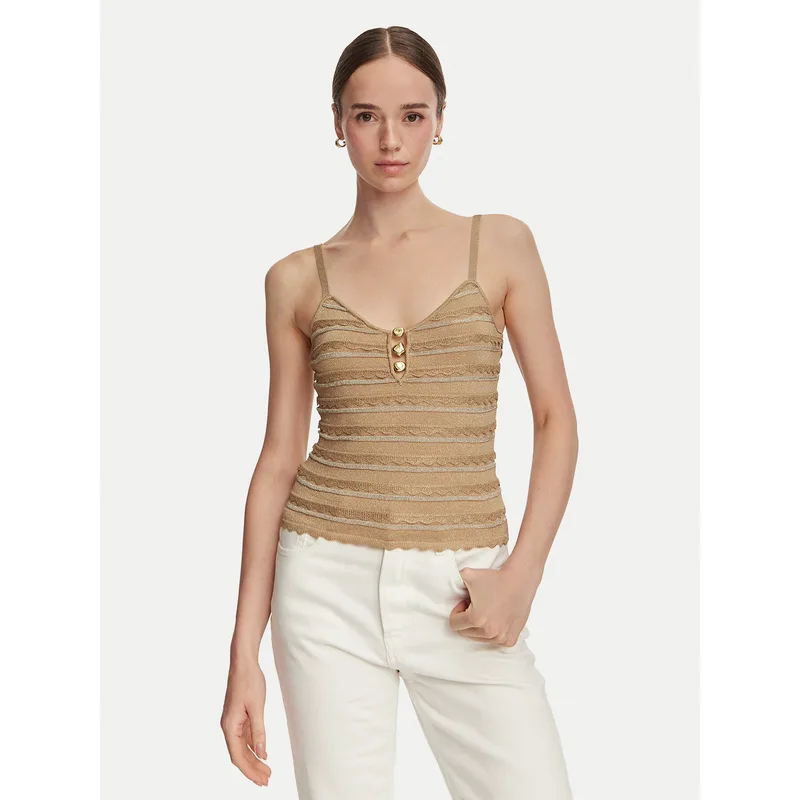 Guess Τοπ W6YR32 Z1027 Χρυσό Regular Fit