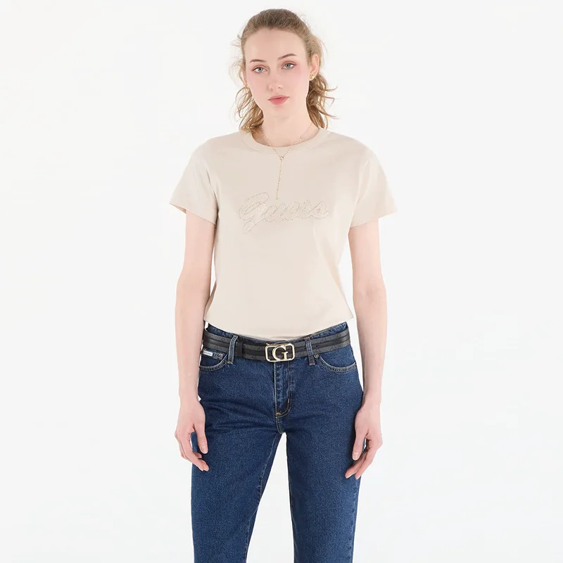 T-shirt GUESS Ss Cn 3D Guess Script Tee Warm Slate L