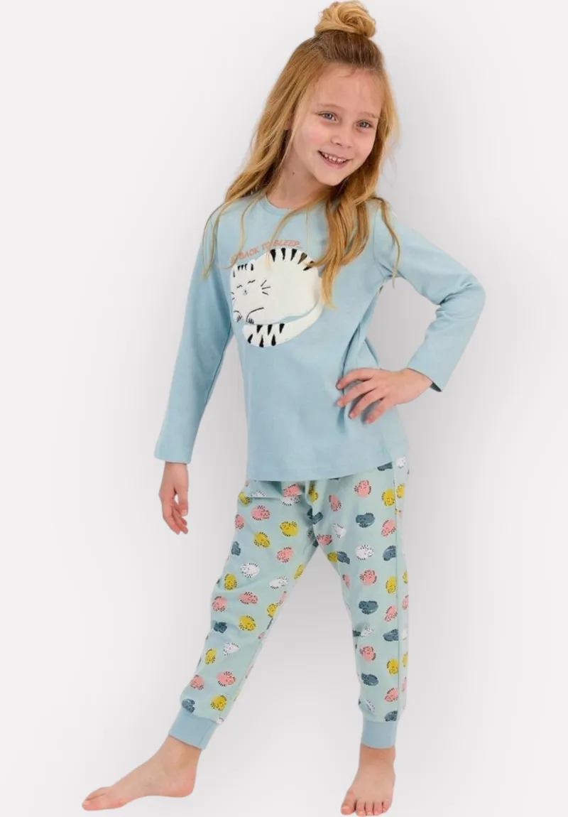 Πιτζάμα εφηβική βαμβακερή κορίτσι Rolypoly Back To Sleep RP2560-Γαλάζιο